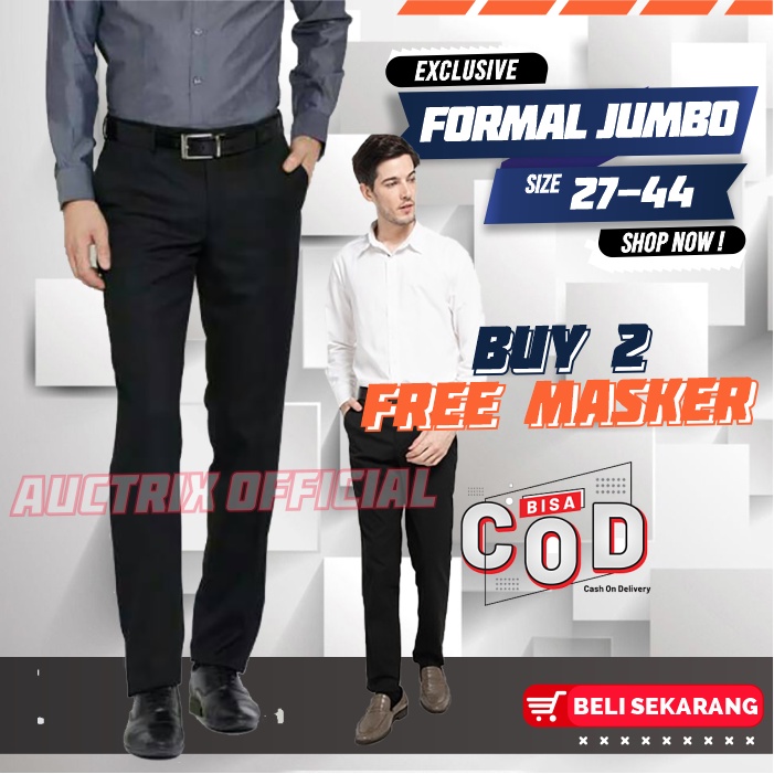 Celana Kerja Pria Formal Kantor Slimfit Jumbo Big Size 27-44