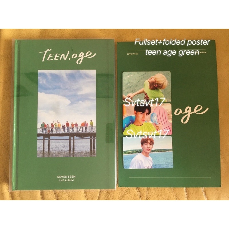 FULLSET UNSEALED ALBUM SEVENTEEN TEEN AGE teenage ta green pc photocard mingyu hoshi standee prelove