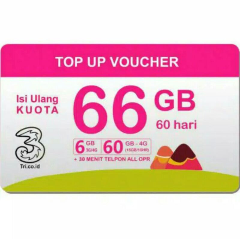 Kuota Tri 66GB 33GB Three 66 GB 33 GB