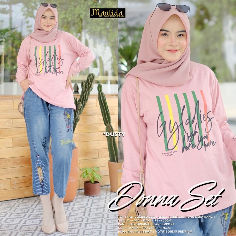 Baju Setelan Wanita Celana Jeans Donna Set Setelan Celana Jeans