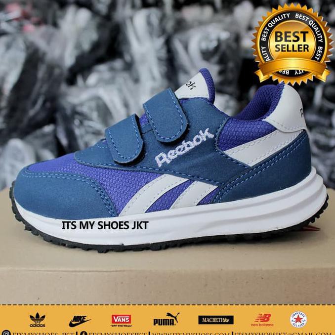 Sepatu Anak Laki Perempuan Reebok-Model Perekat-Biru-Madein Vietnam - 24 DISKON