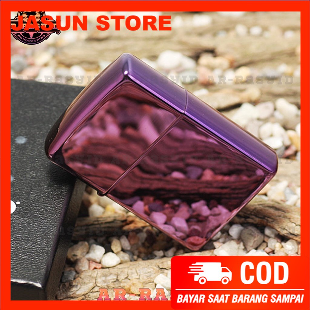 BISA COD! Korek Api Minyak Zippo Purple Ice Light Ungu Polos 24747