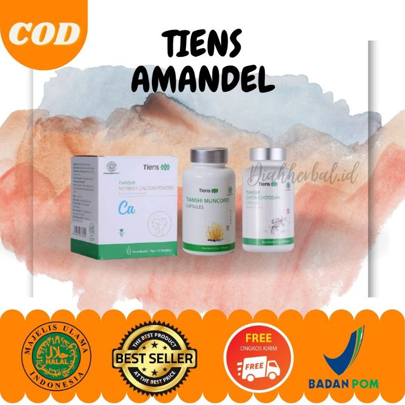 OBAT AMANDEL TIENS isi Kalsium, Chitin Chitosan, Muncord