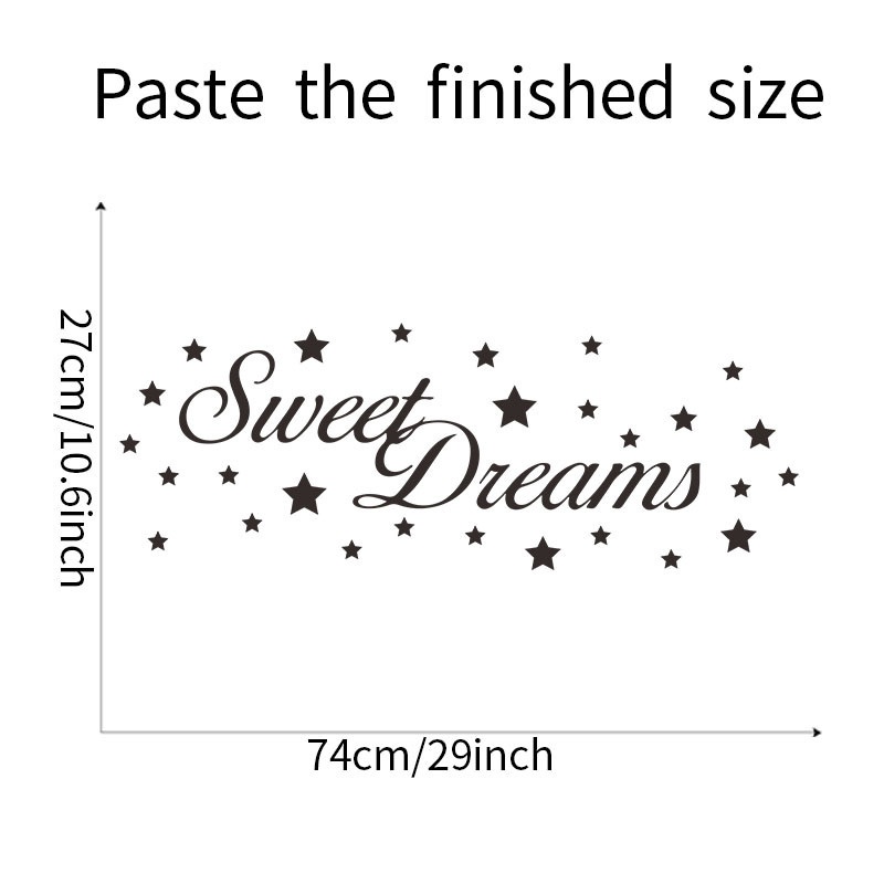 Stiker Dinding Desain Sweet Dreams Star on the Wall Untuk Dekorasi Kamar Tidur