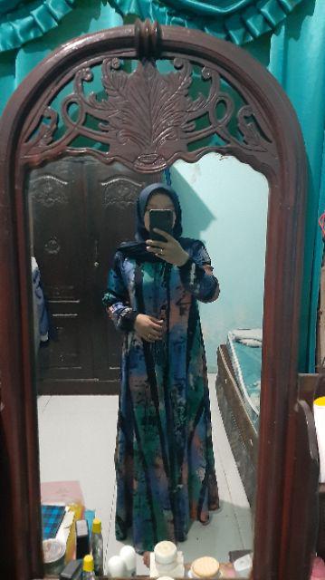 Gamis Muslimah Premium Abstrak Batik Pekalongan Rayon Candi Mekar Terbaru