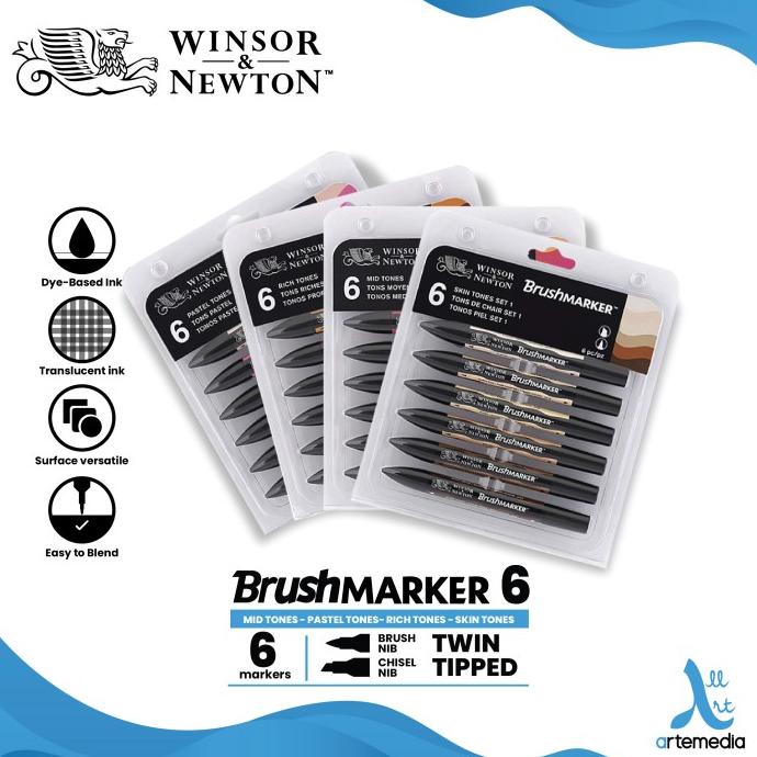 

[[COD]] Brush Marker Winsor & Newton Promarker Brush Pen Set 6 Dual Point KOMPLIT Kode 131