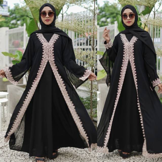New Exclusive Abaya Gamis Hitam Saudi Fashion Muslim Arab Syari Zephy Turky Umroh Dubay al jazirah R