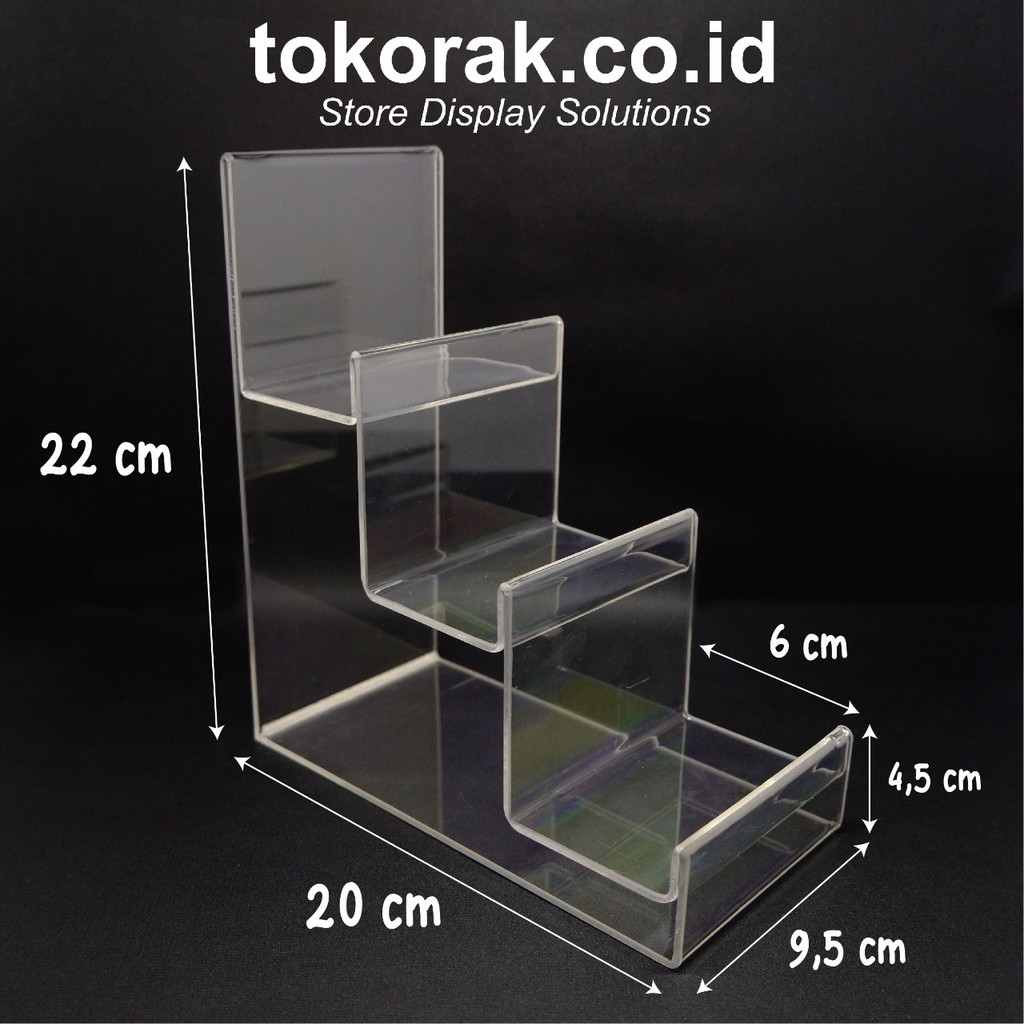 ACRYLIC TAS 3 SUSUN AKRILIK MIKA STAND