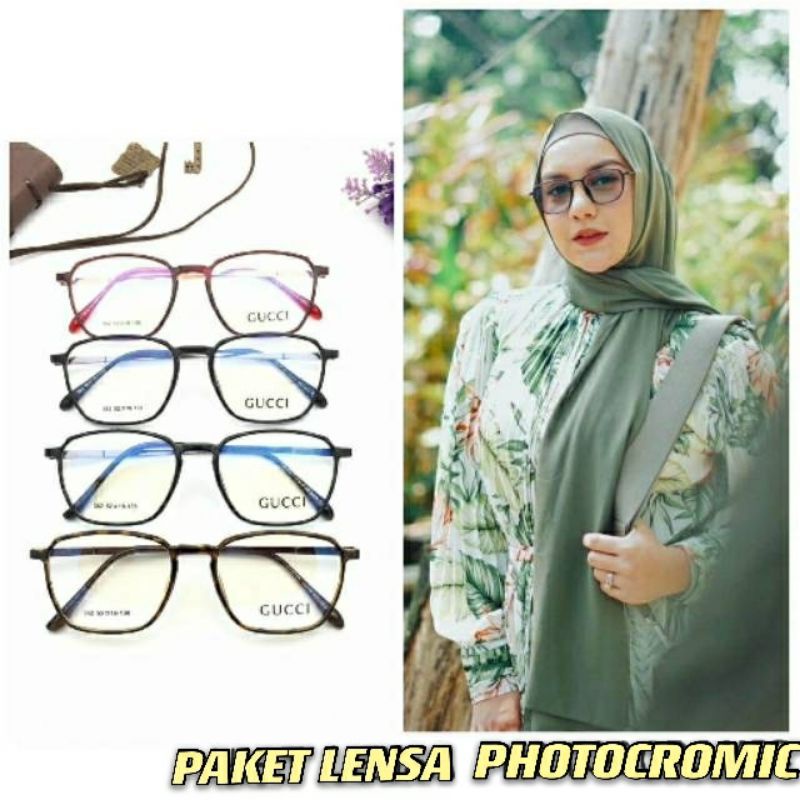 PROMO..... PAKET LENSA PHOTOCROMIC PLUS/MINUS | KACAMATA MINUS | KACAMATA ANTI RADIASI GUCCI 362