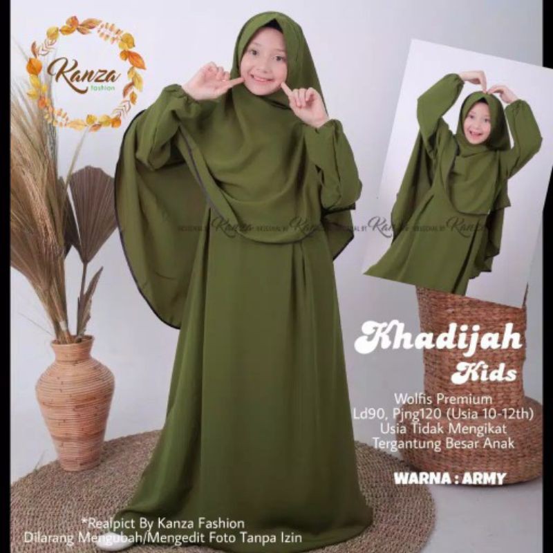 COD | KHADIJAH KIDS PAKAIAN MUSLIM ANAK PEREMPUAN | GAMIS SYARI ANAK WARNA PUTIH TANGGUNG USIA 9-12 