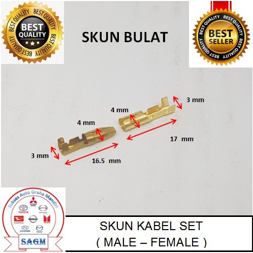 SKUN KABEL BULAT SET JANTAN MALE + BETINA FEMALE