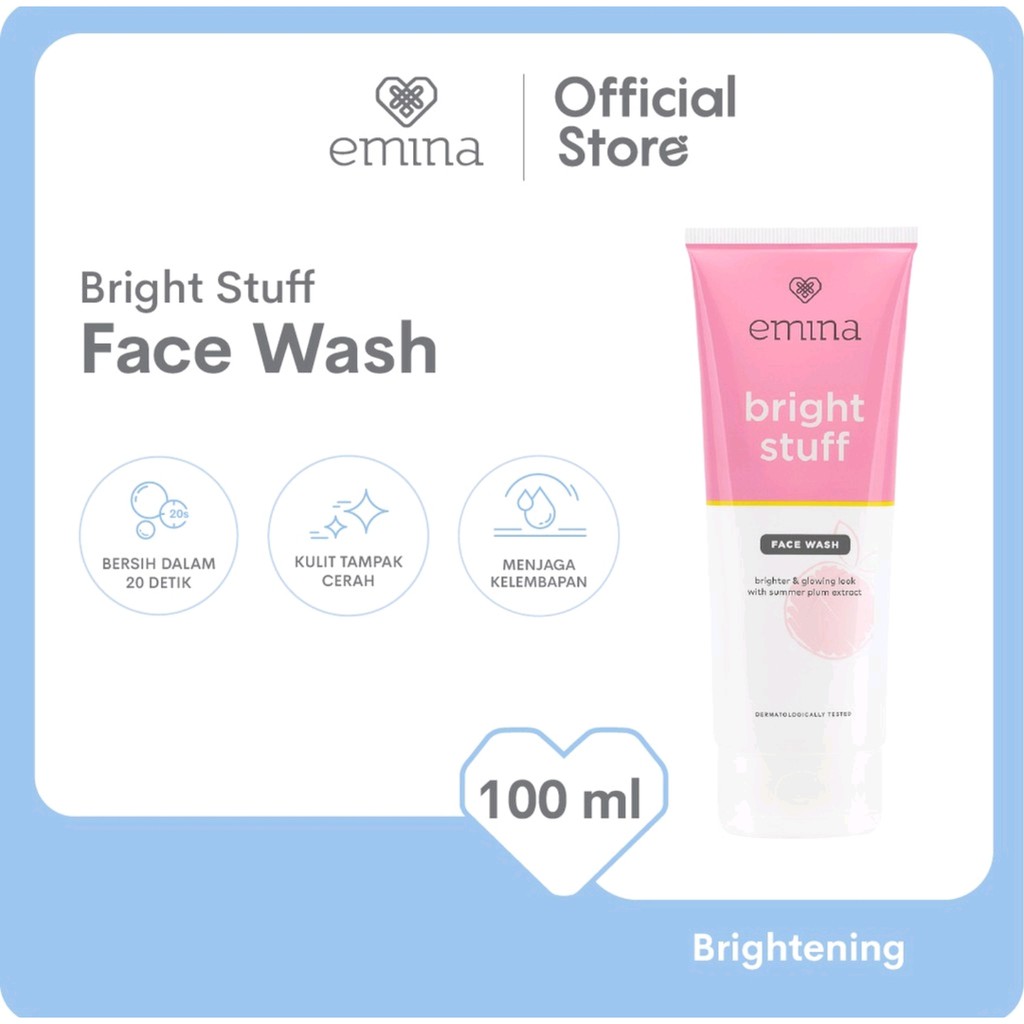 Emina Bright Stuff Face Wash 100 ml - Pembersih Wajah Foam Mencerahkan