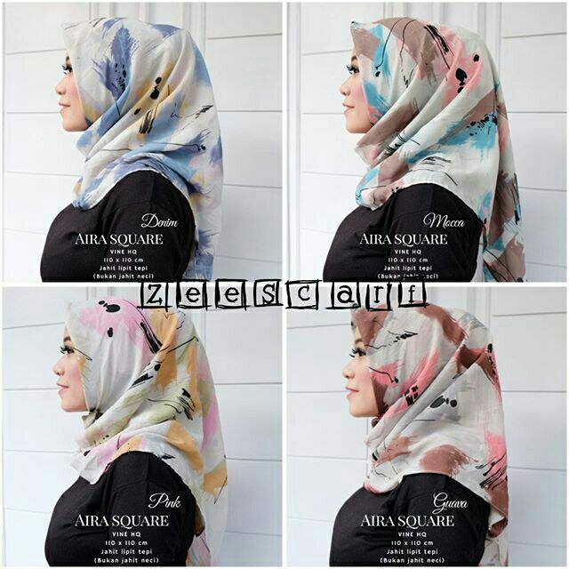 BIG PROMO SALE Jilbab Segi Empat / Jilbab Segi Empat Motif / Aira Square