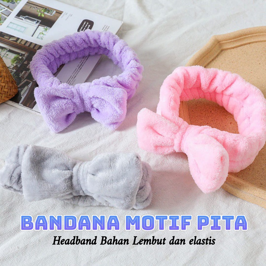 AZ BANDANA RAMBUT MOTIF PITA /  BANDO WANITA LUCU IMPORT