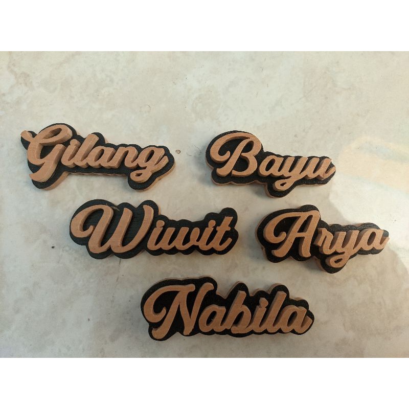 Gantungan Kunci Ukir Nama | Bahan Kayu