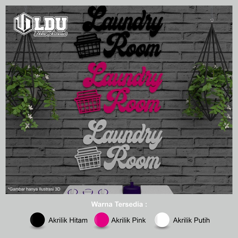 pajangan hiasan dinding - huruf dekorasi - room decor - laundry room - laundry room wall decor - hia