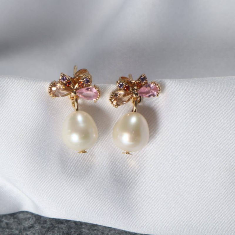 Giwang Mutiara Air Tawar | Anting Mutiara Air Tawar / Kerabu Mutiara Lombok