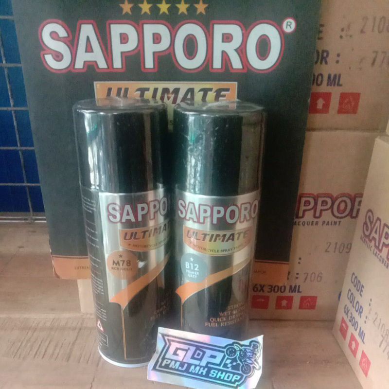 Paket Saporo SAPPORO ULTIMATE Cat Velg M78 RCB Gold B12 Cat Semprot Spray Motor Pilok Pilox Aerosol