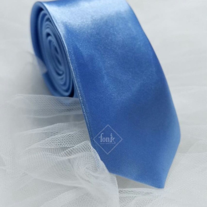 e4vd05e Dasi Panjang Dusty Blue Uk.Slim Kualitas Bagus Harga Ecer/Grosir Rf050Rg