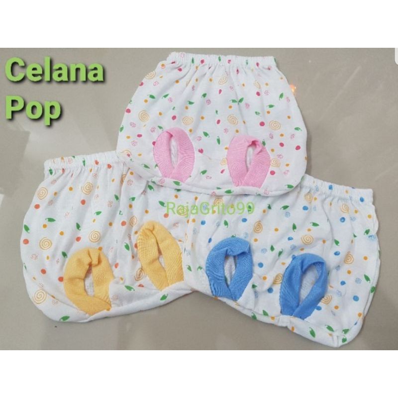 Celana Kacamata Bayi motif Tabur isi 1 Lusin / Celana Pop Tabur motif, Bahan PE Halus Tebal