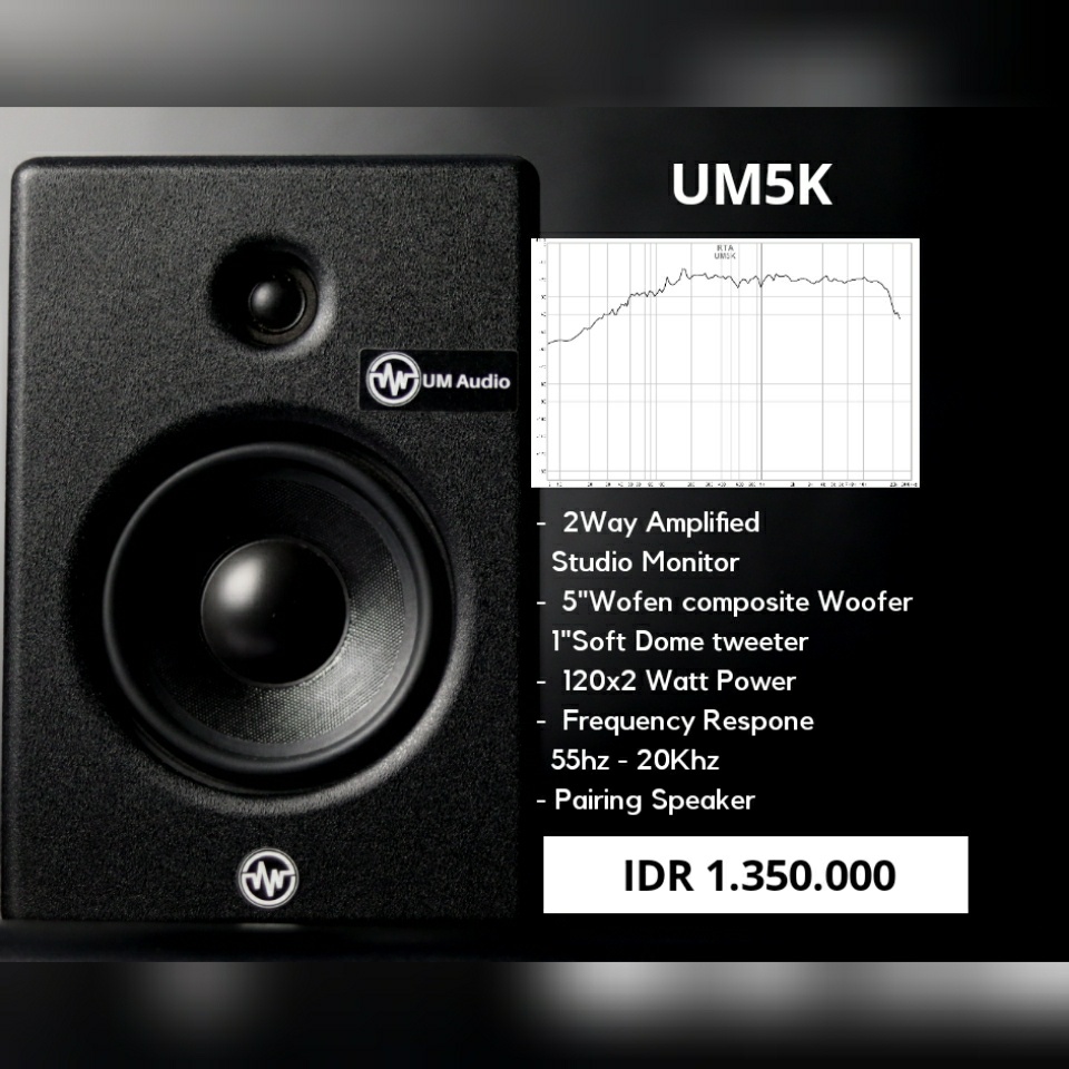 Speaker Monitor Recording Flat UM Audio - UM5K