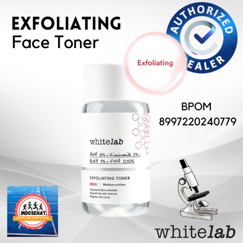 WHITELAB Exfoliating Face Toner - Toner Perawatan Pembersih Pelembab Pencerah Eksfoliasi Wajah