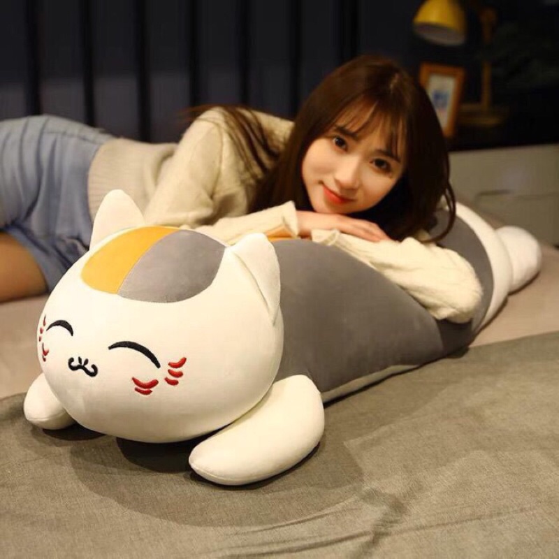 BONEKA GULING KUCING JUMBO 80cm NYANKO SENSEI IMPORT korea| Kado Hadiah Mainan Anak/ Pacar/ Teman/ B