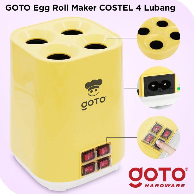 ✨ BISA BAYAR DITEMPAT✨ Goto Costel Mesin Sosis Telur Sostel Listrik Egg Roll Maker 4 Lubang -