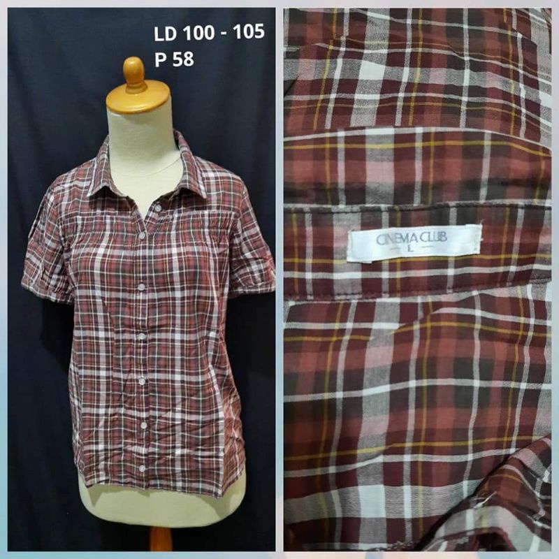 Kemeja Wanita Preloved / Thrift-Coklat lpendek