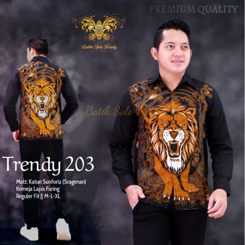 TRENDY 203 ( FULL FURING )KEMEJA/BAJU BATIK PRIA MURAH PANJANG