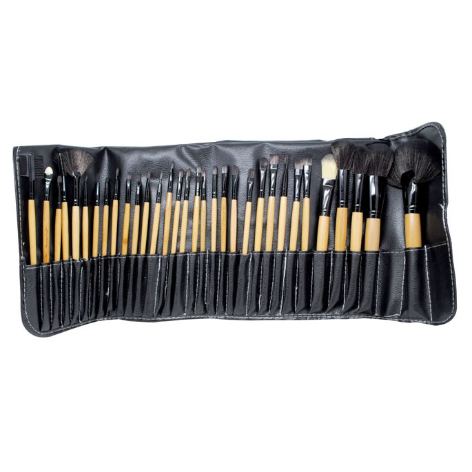 Professional Brush OMHR7SBK Make Up 32 Set dengan Pouch - Black