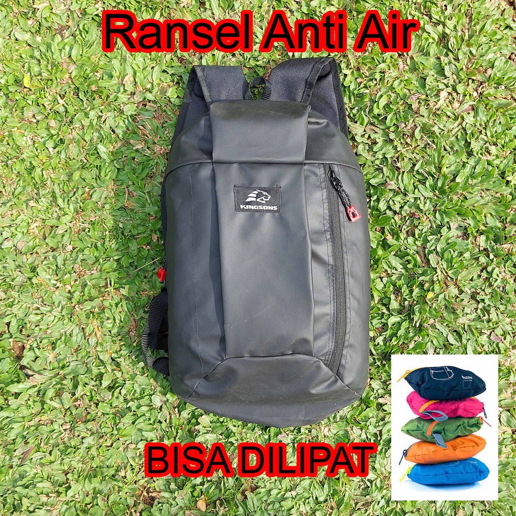 Tas Ransel Lipat Waterproof Pria Wanita Tas Lipat Waterproof Tas Ransel Anti air Tas Futsal Tas Sport Tas Gym Tas sepakbola Tas Ransel Kecil Pria Wanita Tas sekolah Tas gendong Backpack Kingsons  Tas ransel bahan bimo