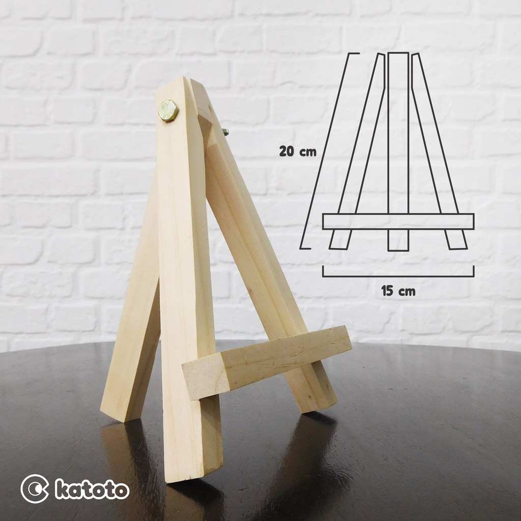 TRIPOD EASEL KAYU PROPORSIONAL UNTUK SANDARAN CANVAS 20x20 CM