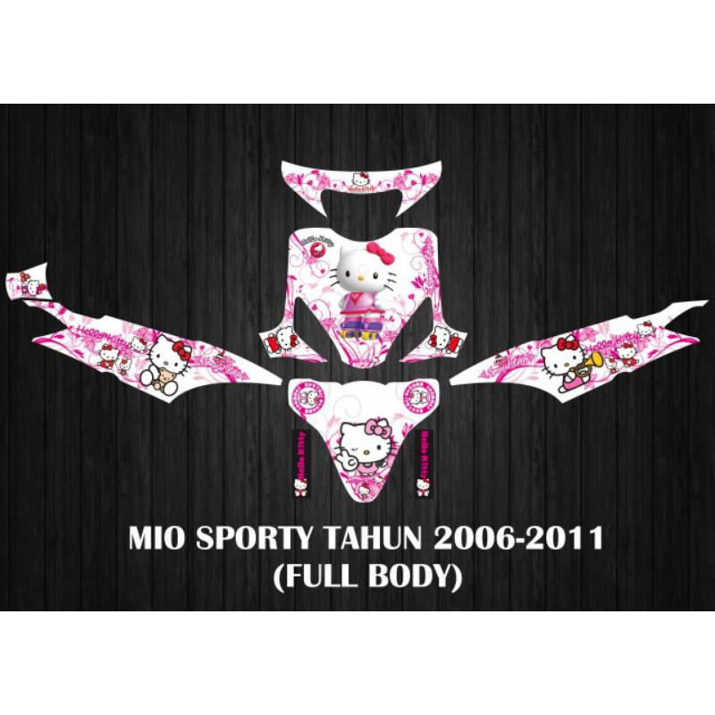 STIKER STRIPING DECAL VARIASI FULL BODY MIO SPORTY / MIO SMILE 2006 2011 HELLO KITTY FULL BODY