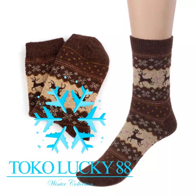 IMPORT Sock Wool Rusa Kaos Kaki Rajut Wool Rusa Blend Cristmast Natal