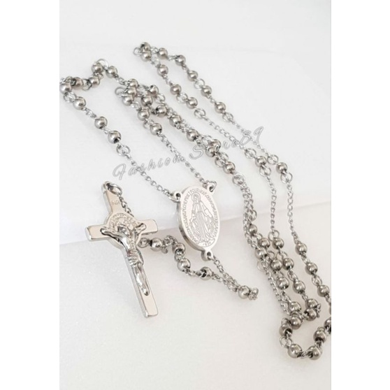 Kalung Rosario Silver Kalung Rohani Kalung Doa Rosario Titanium Impor RS03