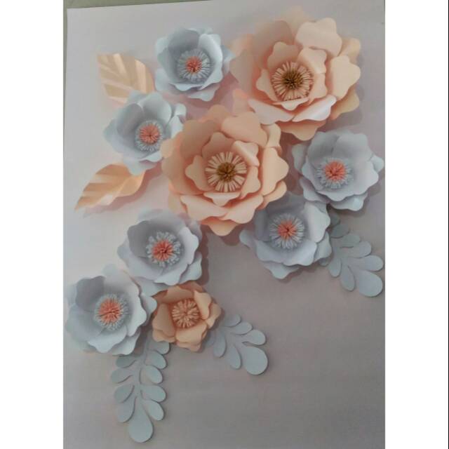 

Paper flower peach and white