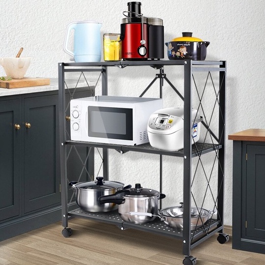 SHENAR RAK DAPUR LIPAT 3 &amp; 5 TINGKAT MULTIFUNGSI / FOLDING CABINET TANPA MUR BAUT BAHAN STAINLESS STEEL PENGHEMAT TEMPAT