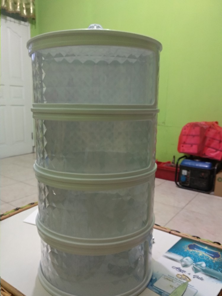 Food Storage Modern 4 Box Diamond/tudung Saji Mewah / Rak Makan Sultan Susun