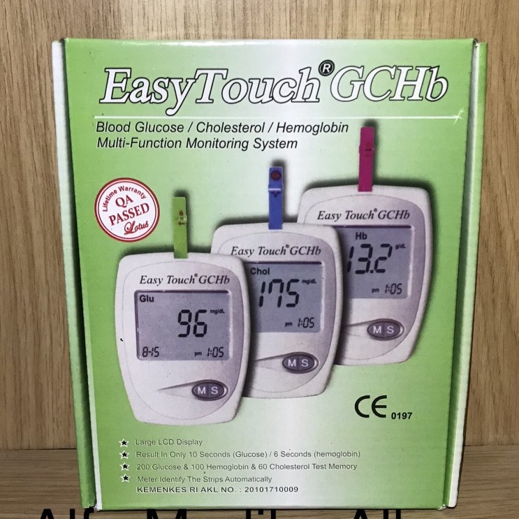 Alat easytouch gchb 3in1 tes hemoglobin, gula dan kolesterol easy touch