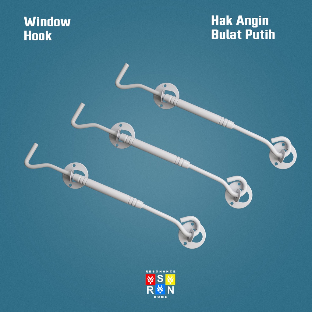 Hak Angin Coating Putih Slot Penahan Bukaan Jendela/ Window Hook | Resonance Home