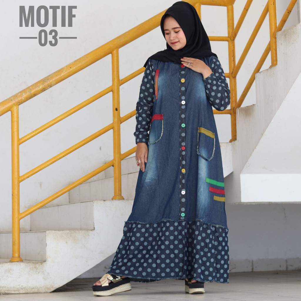 gamis jeans terbaru by Givi / gamis jeans wanita