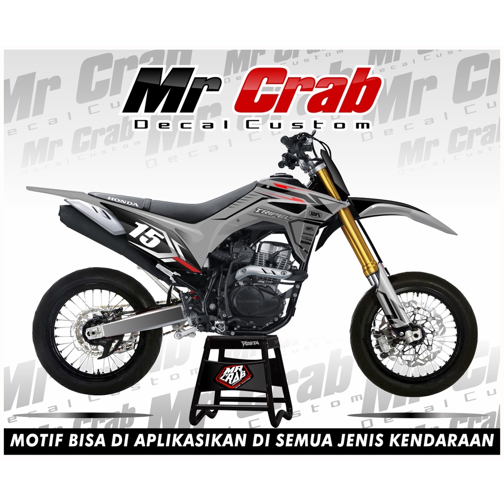 decal stiker crf 150 l full body Tripel Abu-Abu / Supermoto