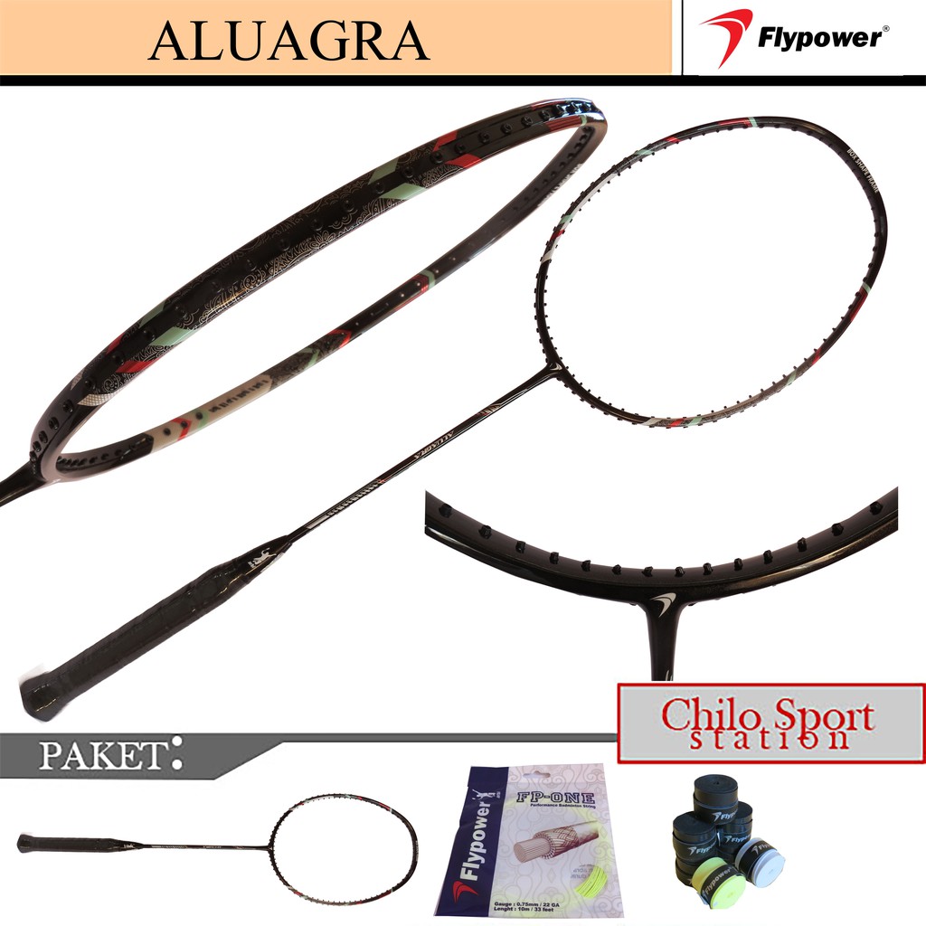 Raket Flypower Aluagra>Free Senar dan Grip Flypower