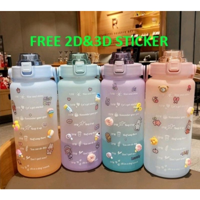 Botol Minum Viral Korea 2000 ML 2L