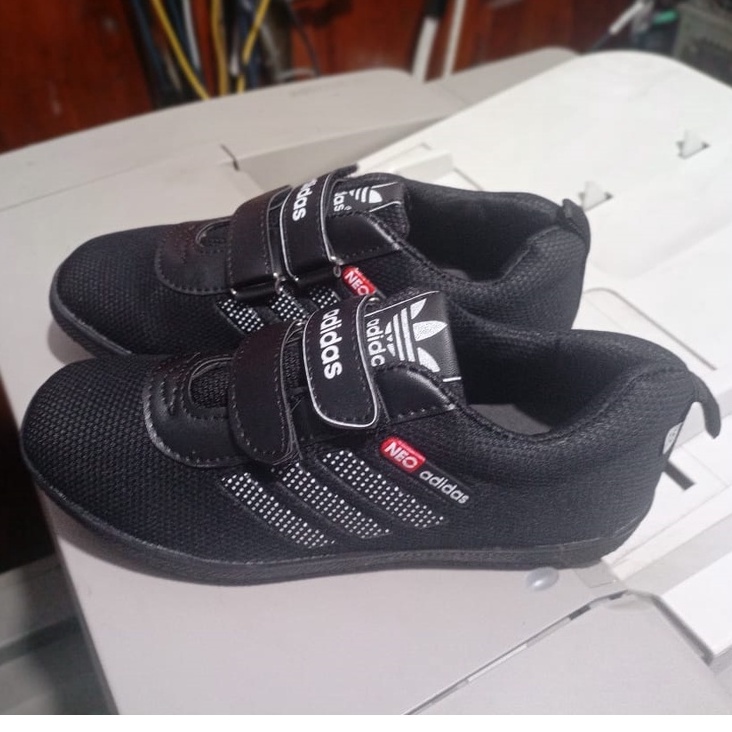 SEPATU ANAK SEKOLAH NEO HITAM KRETEKAN TANPA TALI SNEAKERS TERBARU TERMURAH DI SHOPEE