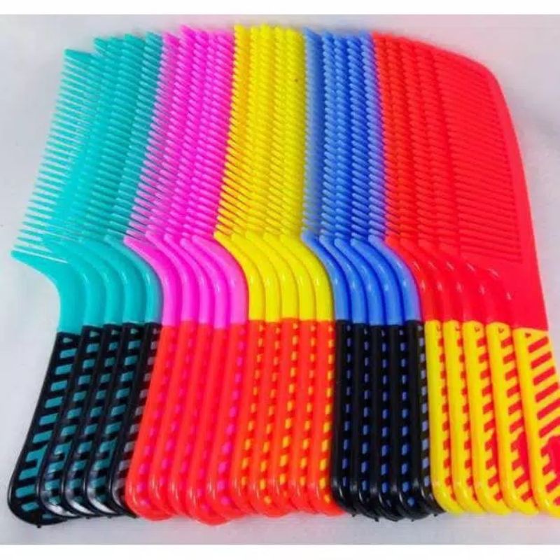 Sisir Rambut Gagang Motif Garis / Sisir Warna Sovenir Sisir Kutu Serit Sisir Ujung Lancip Sisir Saku