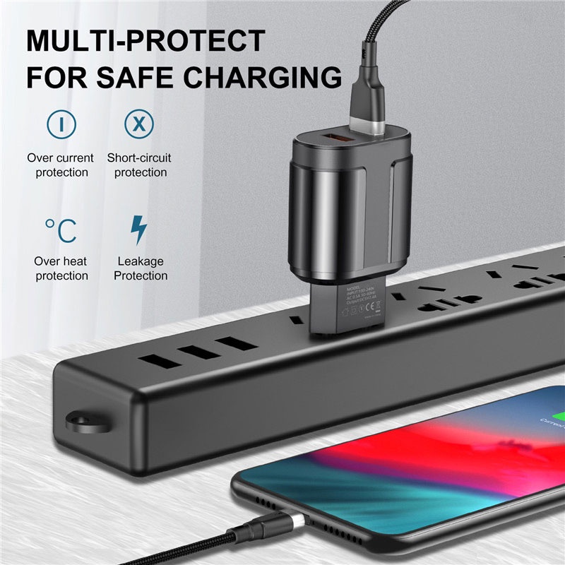 COD❤3A / 2.4A QC3.0 Kepala Charger Adaptor Universal  Usb EU Plug Quick Charging Charger A one