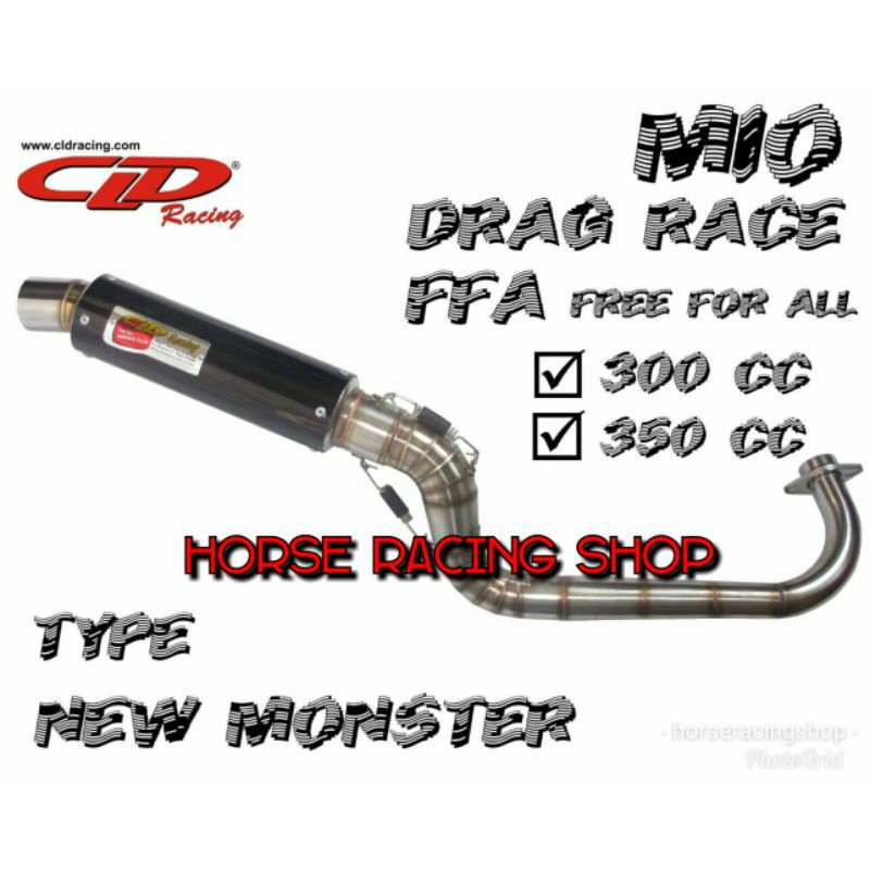 KNALPOT CLD RACING MIO KARBU MIO SOUL FINO KARBU NOUVO DRAG RACE 200 CC UP