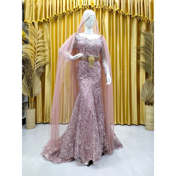 Gaun pengantin siqueen ekor langsung /Wedding dress